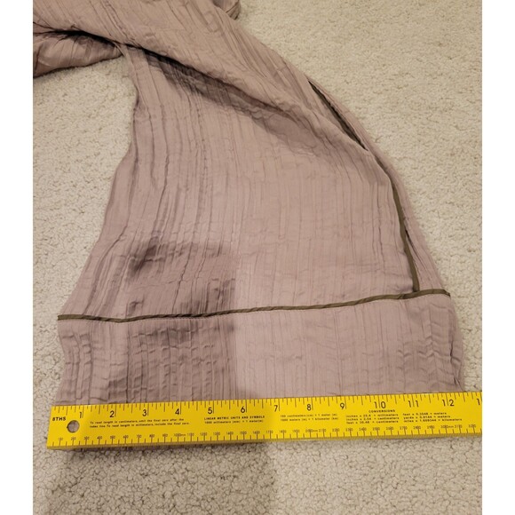 NWT Free People All Out Satin Loose Wide Pants Size Large MSRP $98 Beige Pockets - Picture 9 of 12